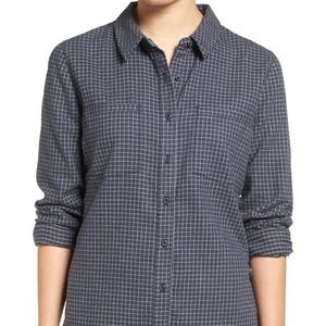 Treasure & Bond Classic Cotton Shirt Women's Size Medium Mini Grid